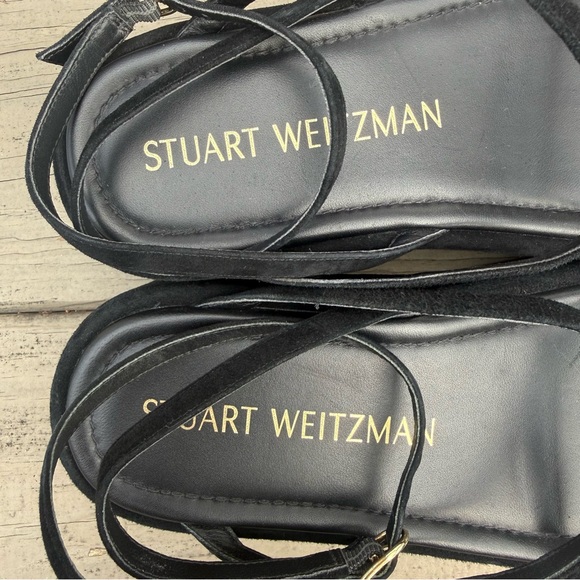 Stuart Weitzman Summerlift Flatform Sandals in black suede size 8.5 - Picture 12 of 14